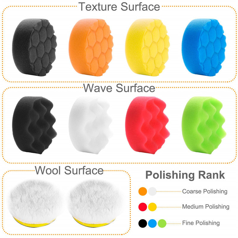 4pcs 4'' Car Polish Buffer Pad - Polish Pad Set Buffer 评论和价格